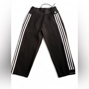 Adidas Black Track Pants with White Accents